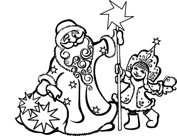 Трафареты шаблоны Деда Мороза и Снегурочки скачать бесплатно