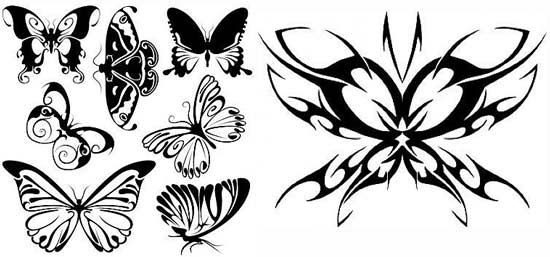Красивые трафареты вытынанки бабочки