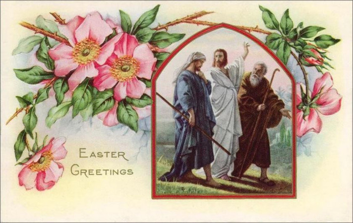 Пасхальные винтажные открытки, картинки с текстом Христос Воскресе