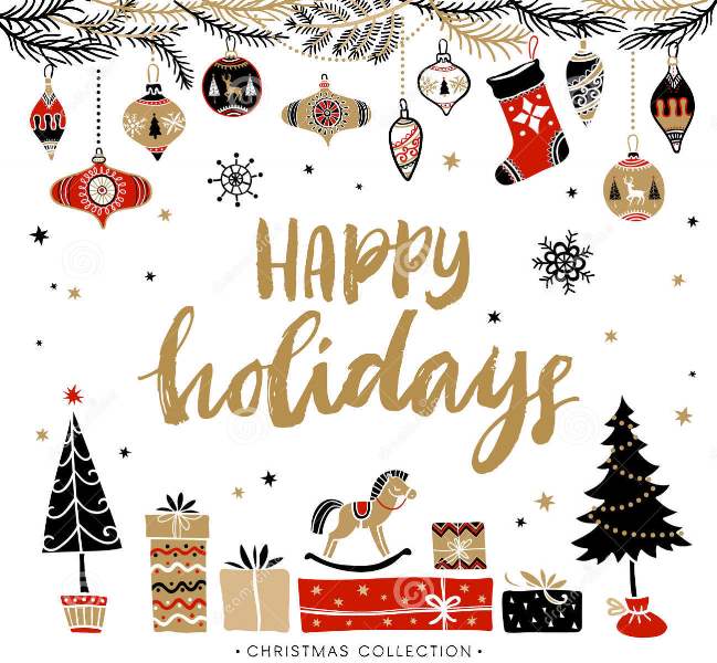С надписями на английском Happy Holidays открытки, картинки анимация