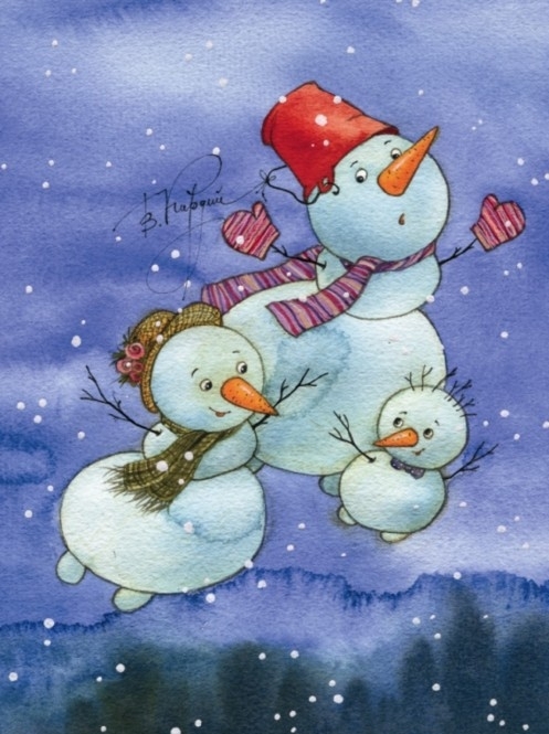 Картинки и открытки С днем счастливых снеговиков красивые скачать